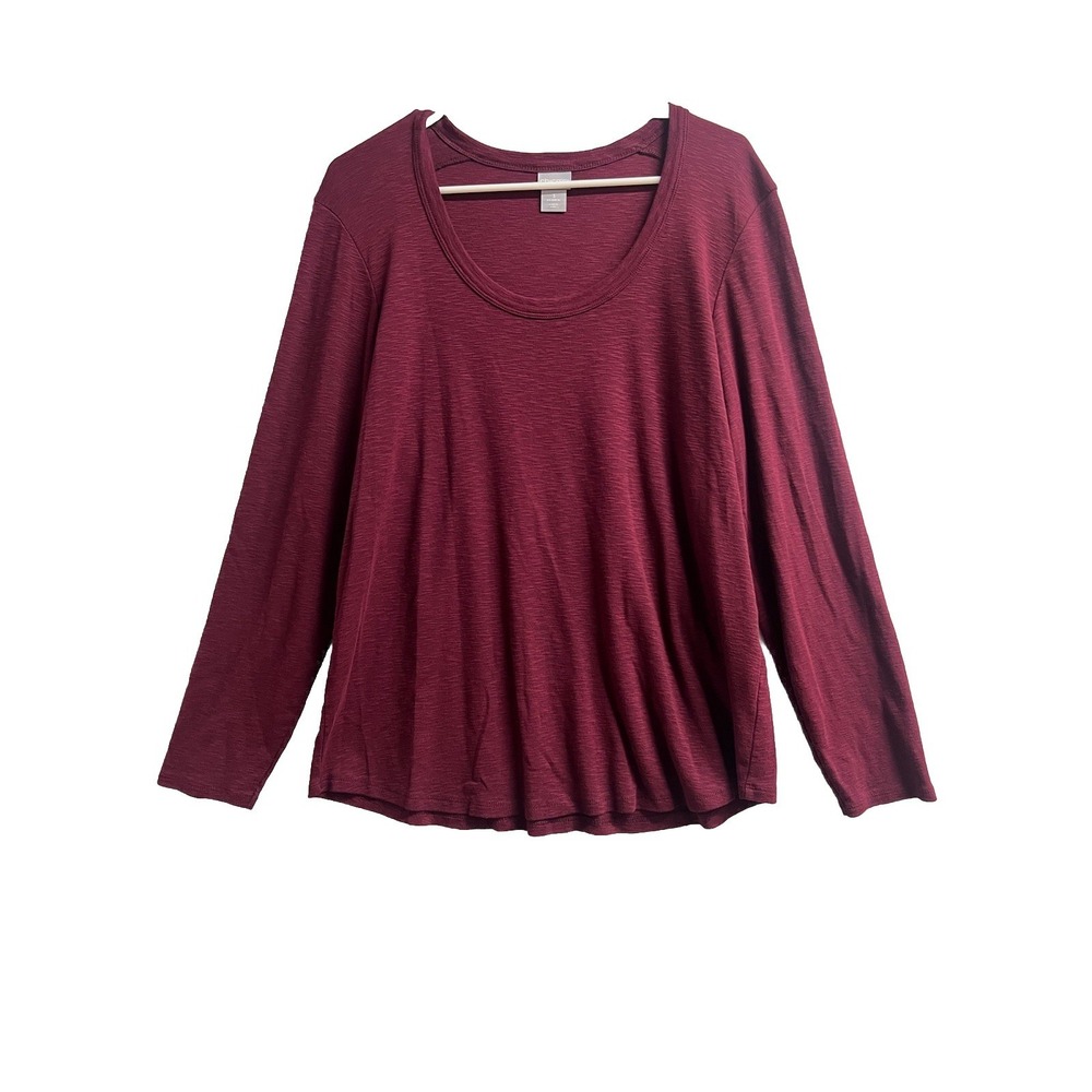 Chicos‎ Womens Top  Maroon stretch Sz 3
